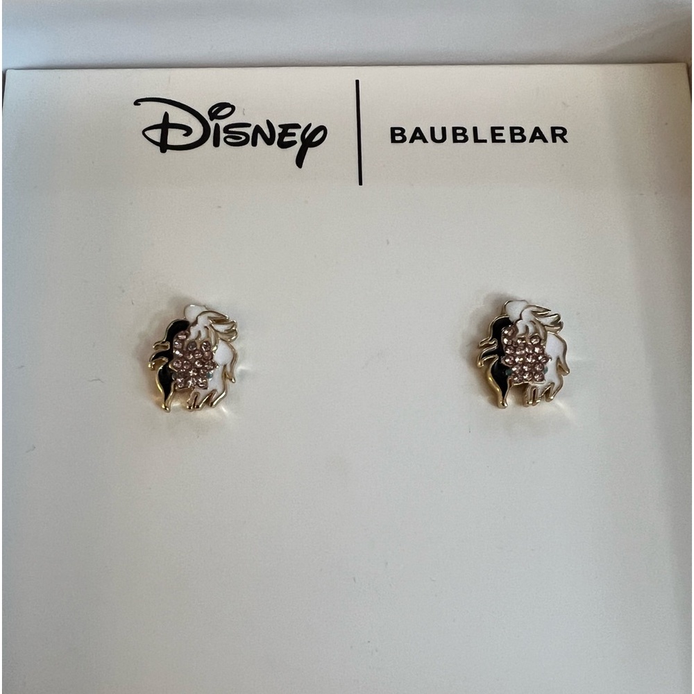 Disney Baublebar Cruella DeVille 101 Dalmatians Pierced Earrings Villain